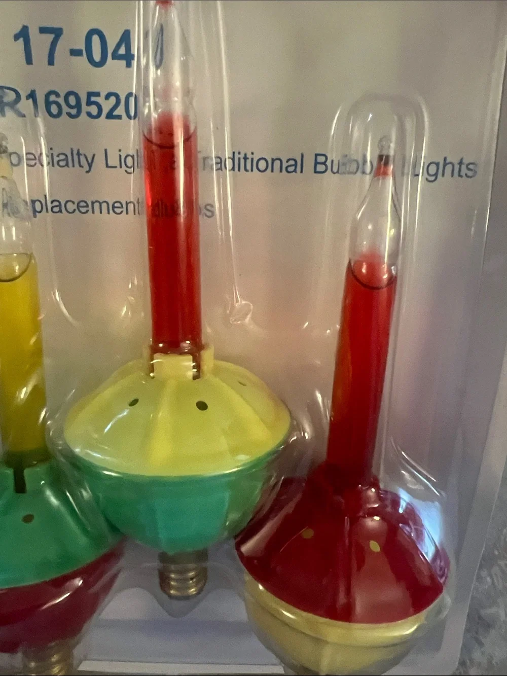 Vintage set of three colorful bubble replacement bulbs
